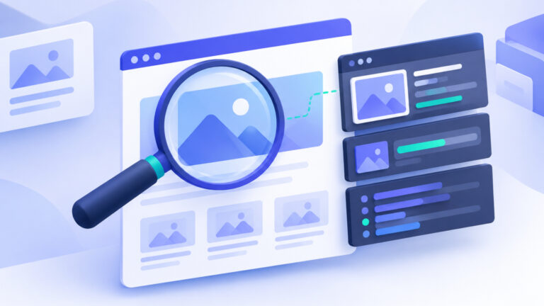 Conceptual illustration of inspecting how a hero image loading attribute behaves in a browser