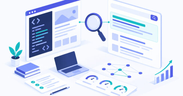 Conceptual illustration showing why does Google change my title tag between page code and search results
