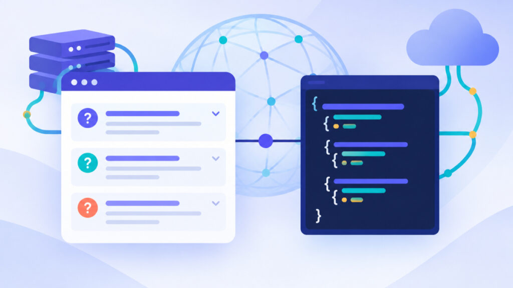 Visible FAQ content mirrored by a matching FAQPage JSON-LD block on an ecommerce page