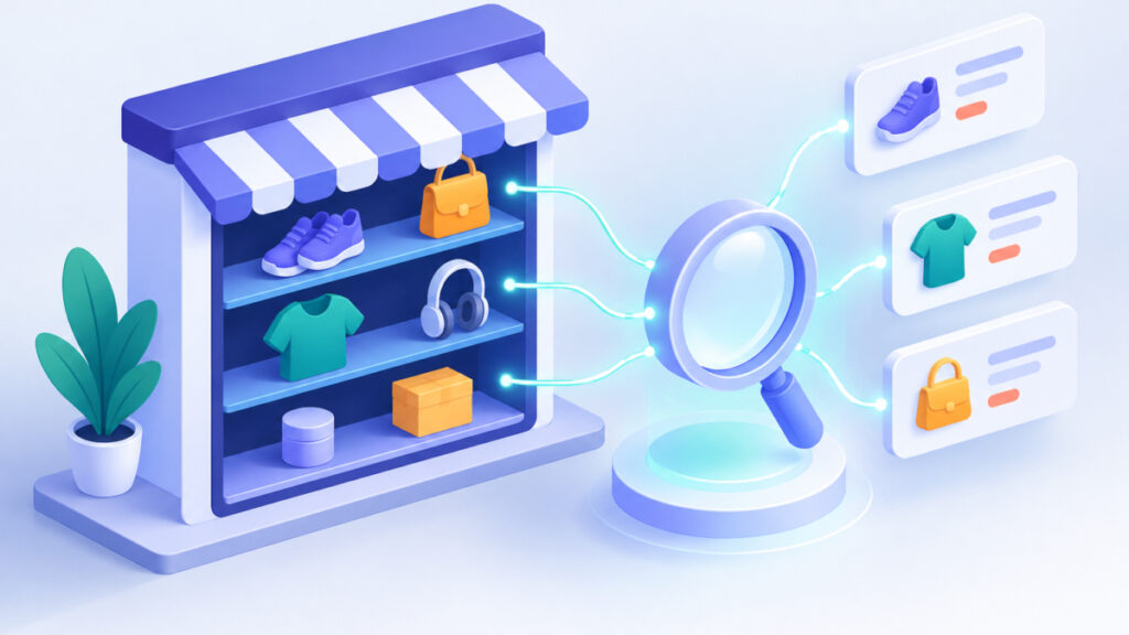Concept of an online store whose product details are described clearly to a search engine